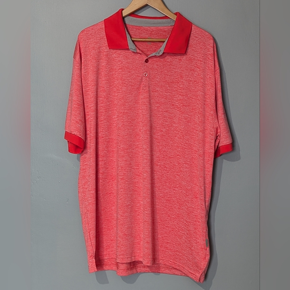 Mio Marino Men's‎ Golf Polo Shirt Salmon Red Minimalist Lightweight